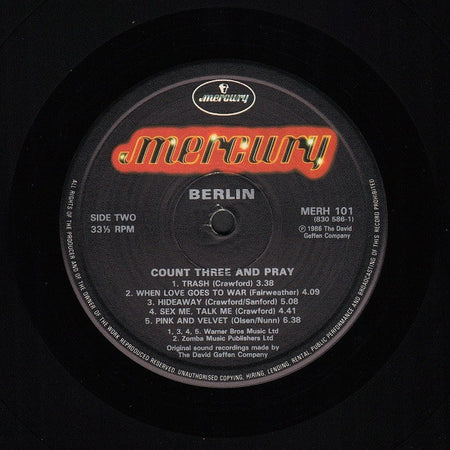 Berlin : Count Three And Pray (LP, Album)