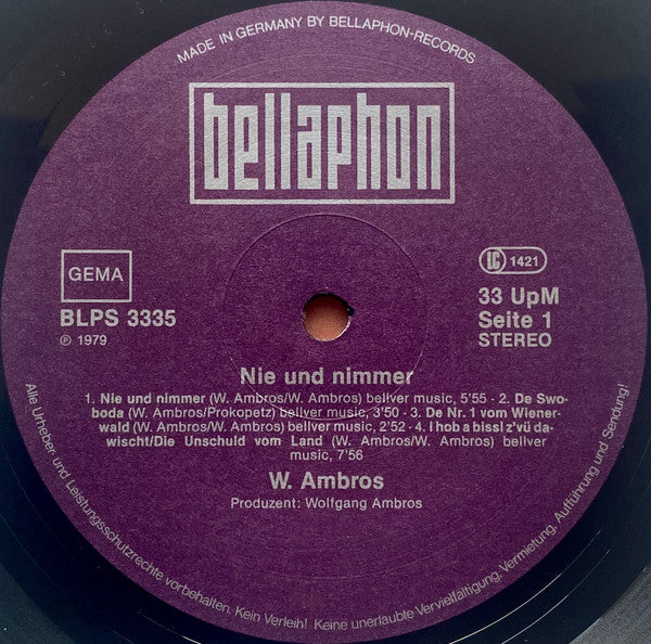 Wolfgang Ambros : Nie Und Nimmer (LP, Album)