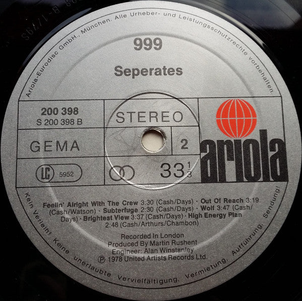999 : Separates (LP, Album)