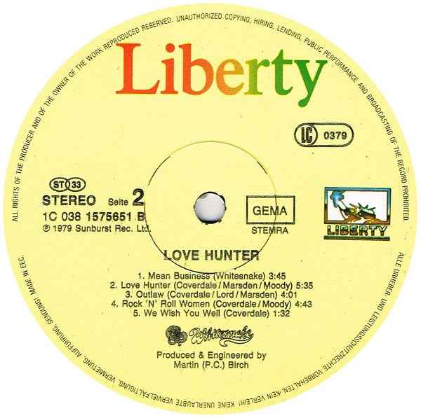 Whitesnake - Lovehunter (LP) (Near Mint (NM or M-))