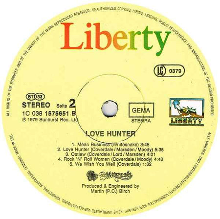 Whitesnake - Lovehunter (LP) (Near Mint (NM or M-))