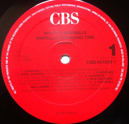Wynton Marsalis : Marsalis Standard Time, Vol. 1 (LP, Album)