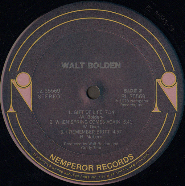 Walter Bolden : Walt Bolden (LP, Album)