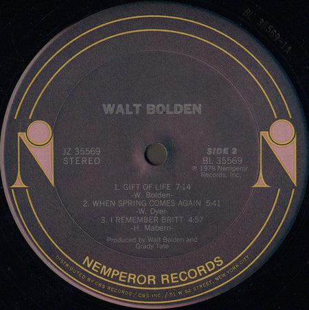 Walter Bolden : Walt Bolden (LP, Album)