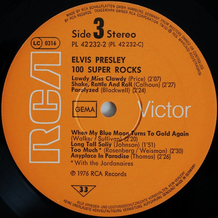 Elvis Presley : 100 Super Rocks (Box, Comp + 7xLP, Comp, Ora)