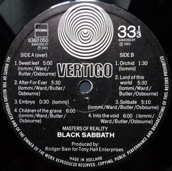 Black Sabbath : Master Of Reality (LP, Album, Emb)