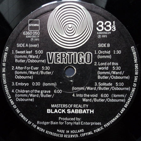 Black Sabbath : Master Of Reality (LP, Album, Emb)