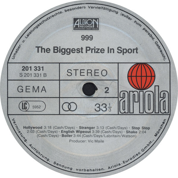 999 : The Biggest Prize In Sport (LP, Album)