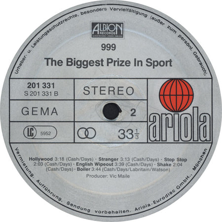 999 : The Biggest Prize In Sport (LP, Album)