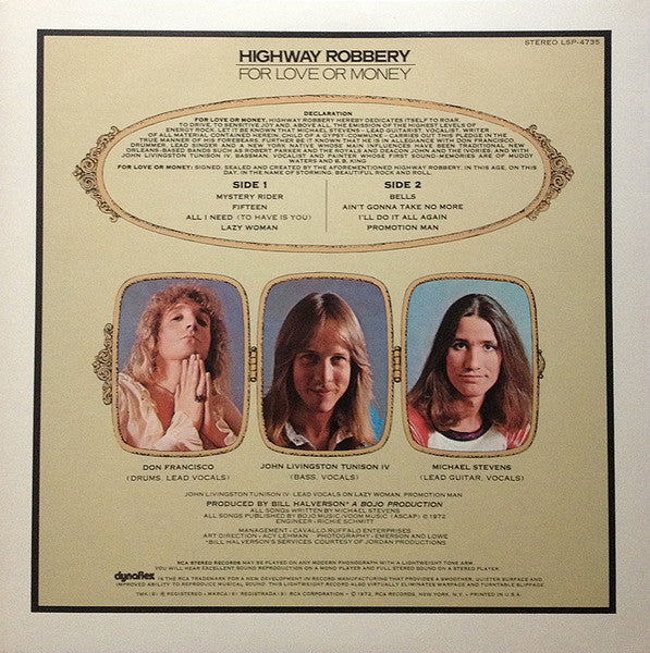 Highway Robbery : For Love Or Money (LP, Album, Hol)
