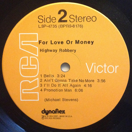 Highway Robbery : For Love Or Money (LP, Album, Hol)