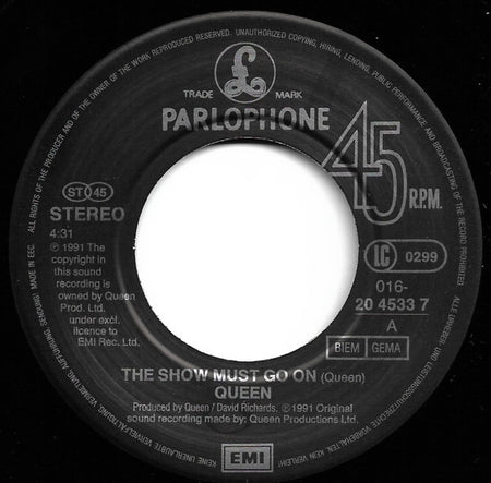 Queen : The Show Must Go On (7", Single, Top)