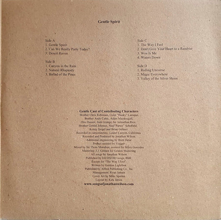 Jonathan Wilson : Gentle Spirit (2xLP, Album)