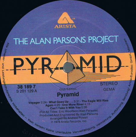 The Alan Parsons Project : Pyramid (LP, Album, Club, RE)