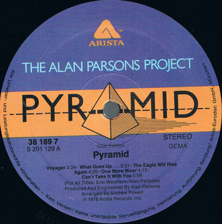 The Alan Parsons Project : Pyramid (LP, Album, Club, RE)