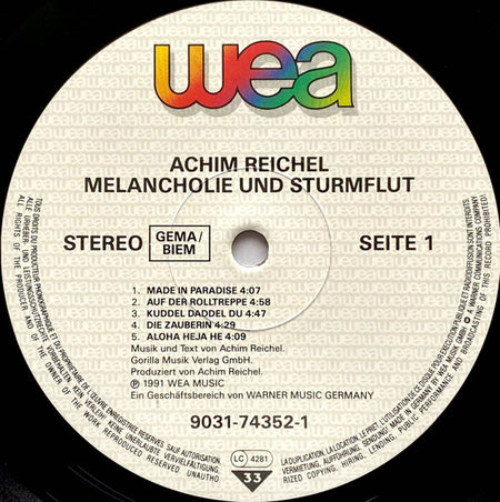 Achim Reichel : Melancholie Und Sturmflut (LP, Album)