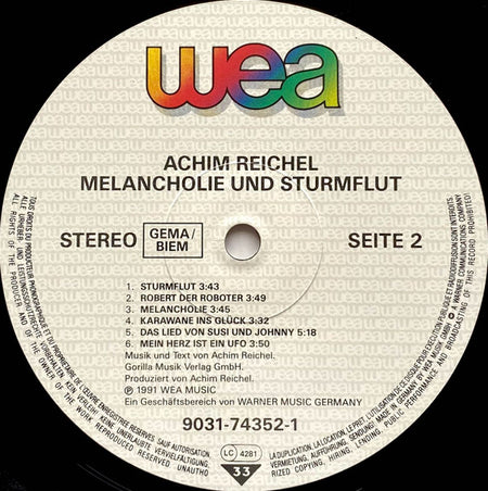 Achim Reichel : Melancholie Und Sturmflut (LP, Album)
