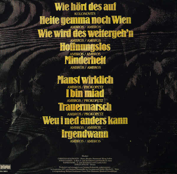 Wolfgang Ambros : Hoffnungslos (LP, Album, Gat)