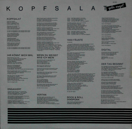 Gebrüder Engel : Kopfsalat (LP, Album)