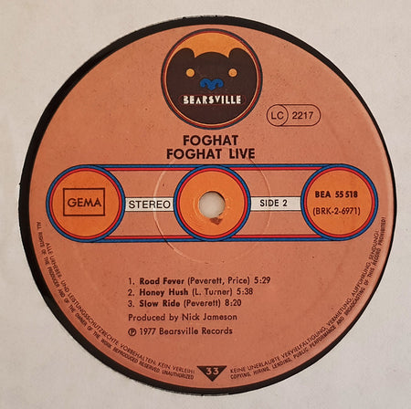 Foghat : Live (LP, Album)