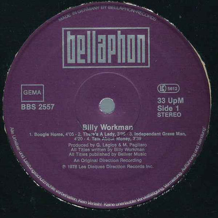 Billy Workman - Billy Workman (LP) (Near Mint (NM or M-))