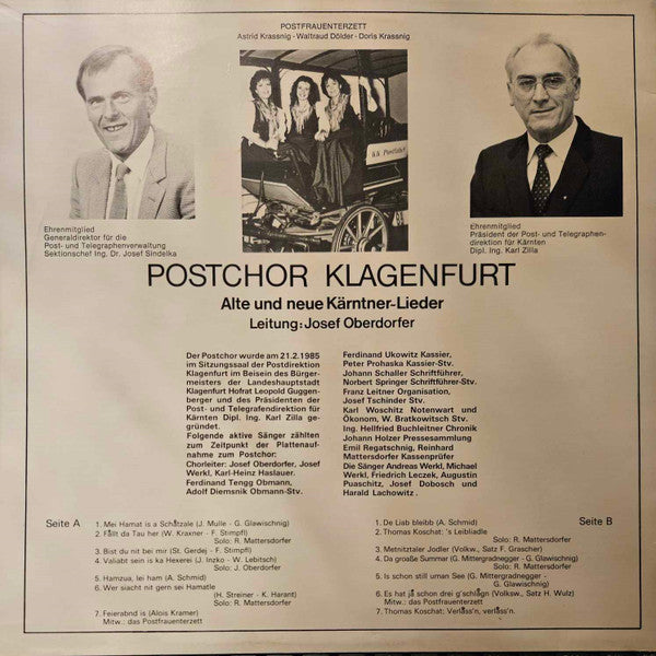 Postchor Klagenfurt : Alte Und Neue Kärntner-Lieder (LP)