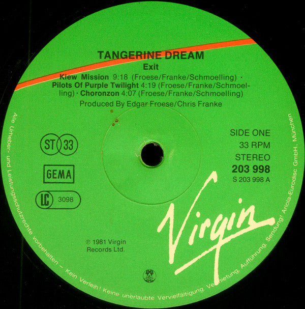 Tangerine Dream : Exit (LP, Album)
