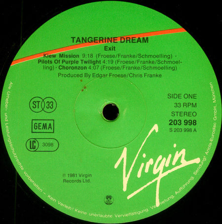 Tangerine Dream : Exit (LP, Album)
