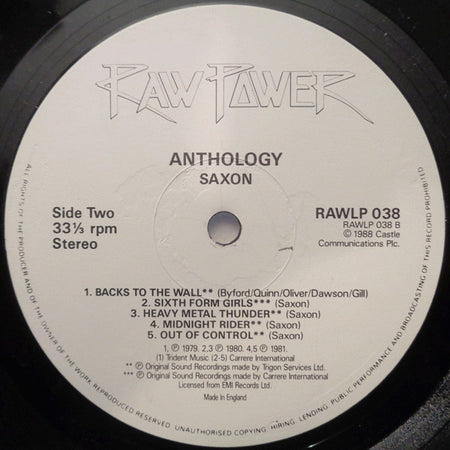 Saxon : Anthology (2xLP, Comp)