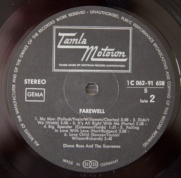 The Supremes : Farewell (LP, Album)