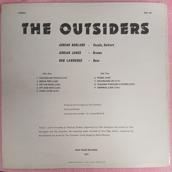 The Outsiders (2) : Calling On Youth (LP, Album, Ful)