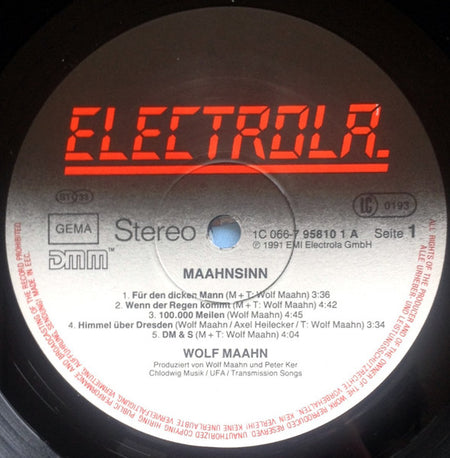 Wolf Maahn : Maahnsinn (LP, Album)