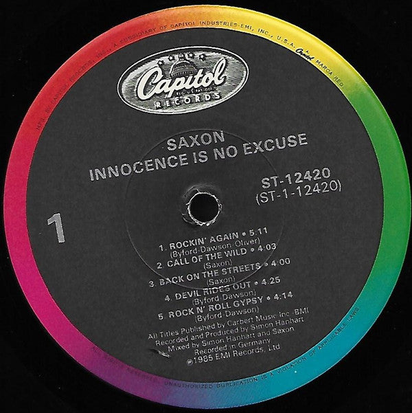 Saxon : Innocence Is No Excuse (LP, Album)