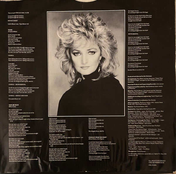 Bonnie Tyler : Faster Than The Speed Of Night (LP, Album)