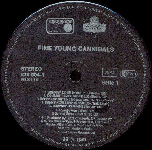 Fine Young Cannibals : Fine Young Cannibals (LP, Album)
