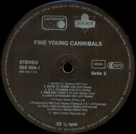 Fine Young Cannibals : Fine Young Cannibals (LP, Album)