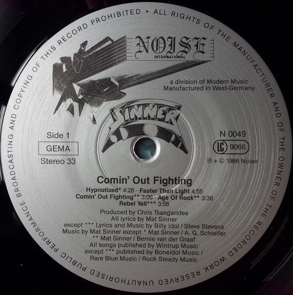 Sinner : Comin' Out Fighting (LP, Album)