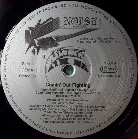Sinner : Comin' Out Fighting (LP, Album)