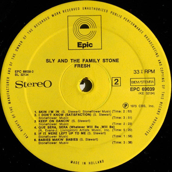 Sly & The Family Stone : Fresh (LP, Album, Gat)