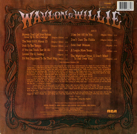 Waylon Jennings & Willie Nelson : Waylon & Willie (LP, Album, RE)