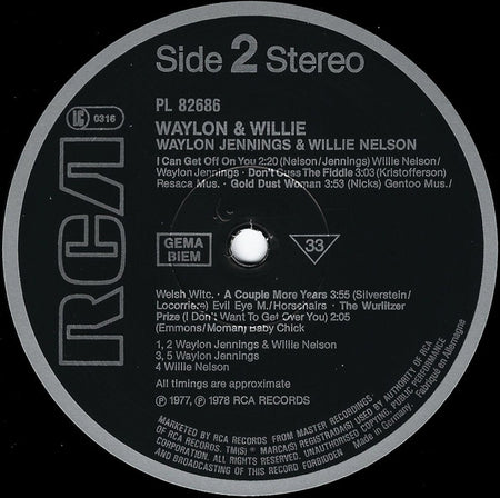 Waylon Jennings & Willie Nelson : Waylon & Willie (LP, Album, RE)