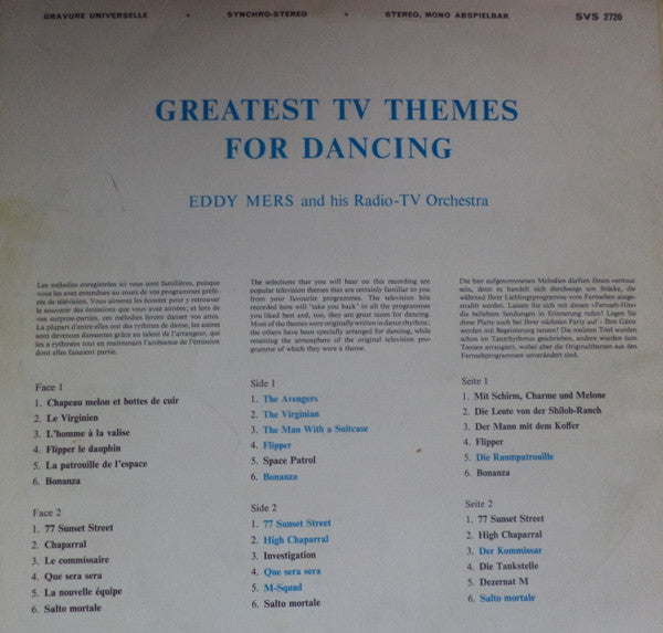Eddy Mers And His Orchestra : Greatest TV Themes For Dancing (LP, Album)