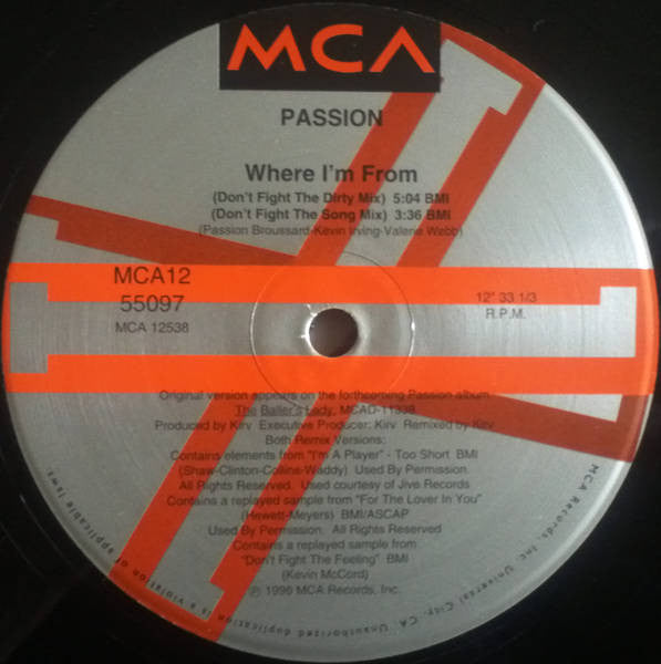 Passion : Where I'm From (12")