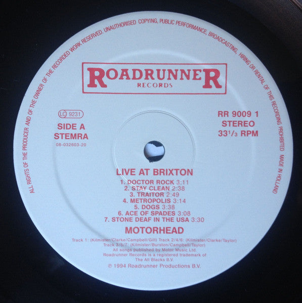 Motörhead : Live At Brixton (LP, Album)