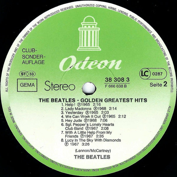 The Beatles : Golden Greatest Hits (LP, Comp, Club)