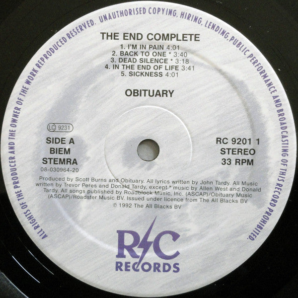 Obituary : The End Complete (LP, Album)