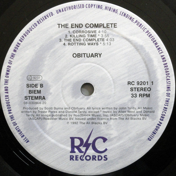 Obituary : The End Complete (LP, Album)