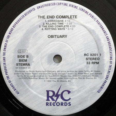 Obituary : The End Complete (LP, Album)