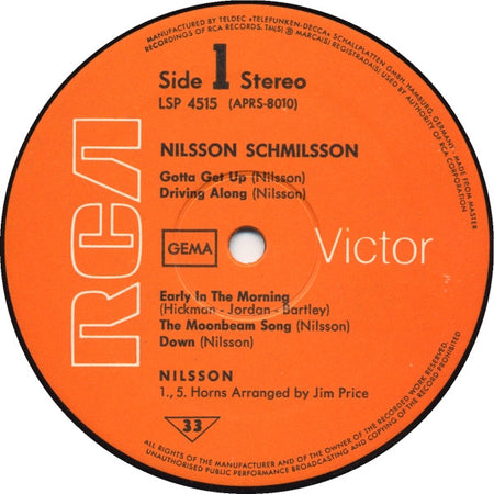 Harry Nilsson : Nilsson Schmilsson (LP, Album)