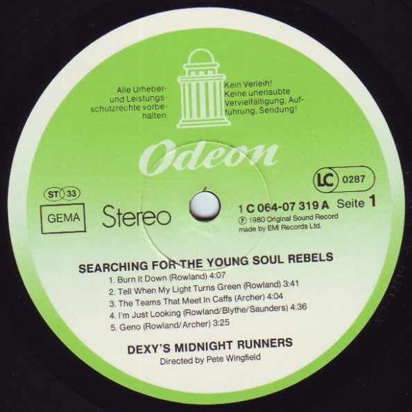 Dexys Midnight Runners : Searching For The Young Soul Rebels (LP, Album, Gre)